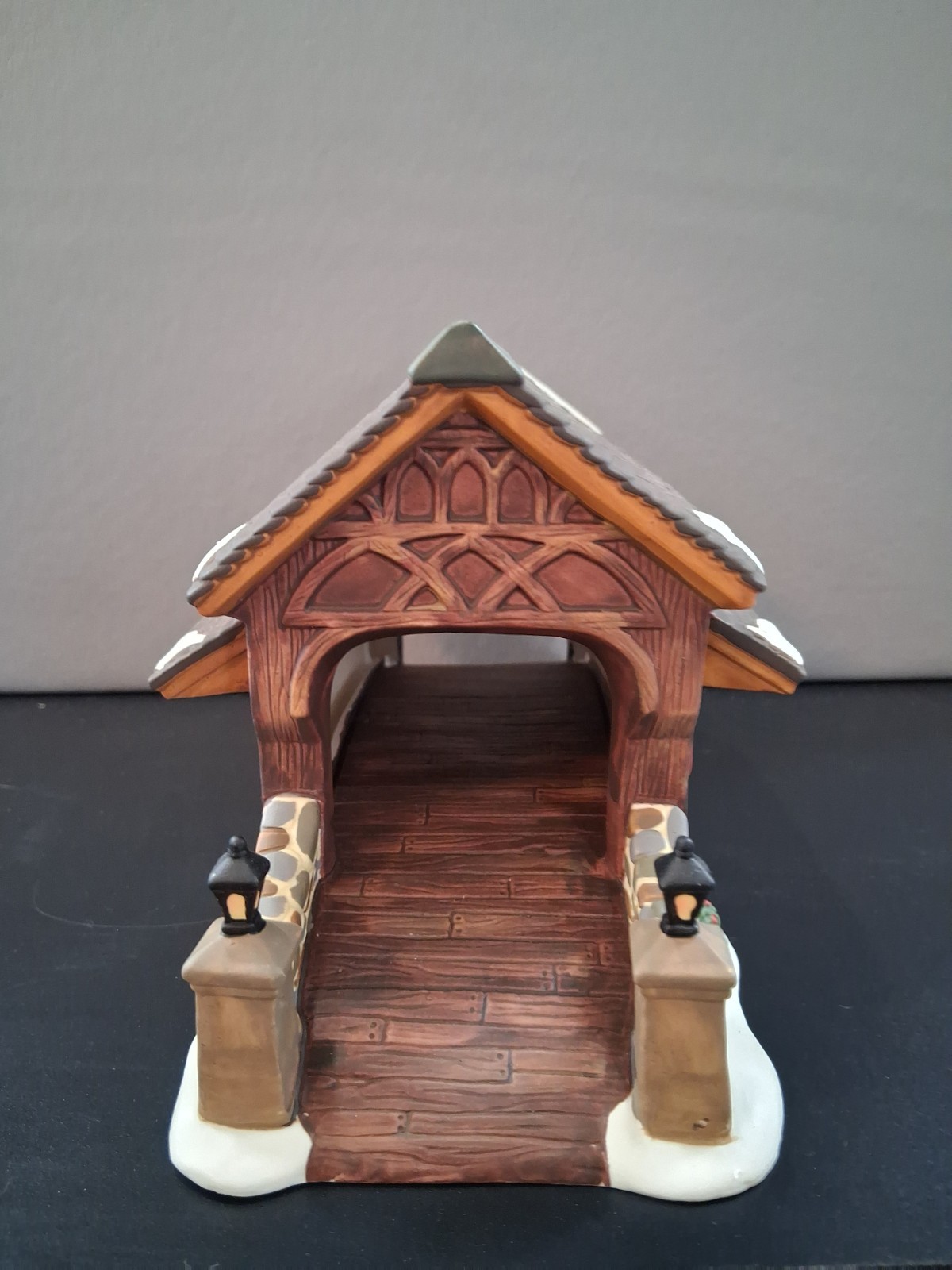 Vintage Heartland Valley Village Porcelain Christmas Bridge