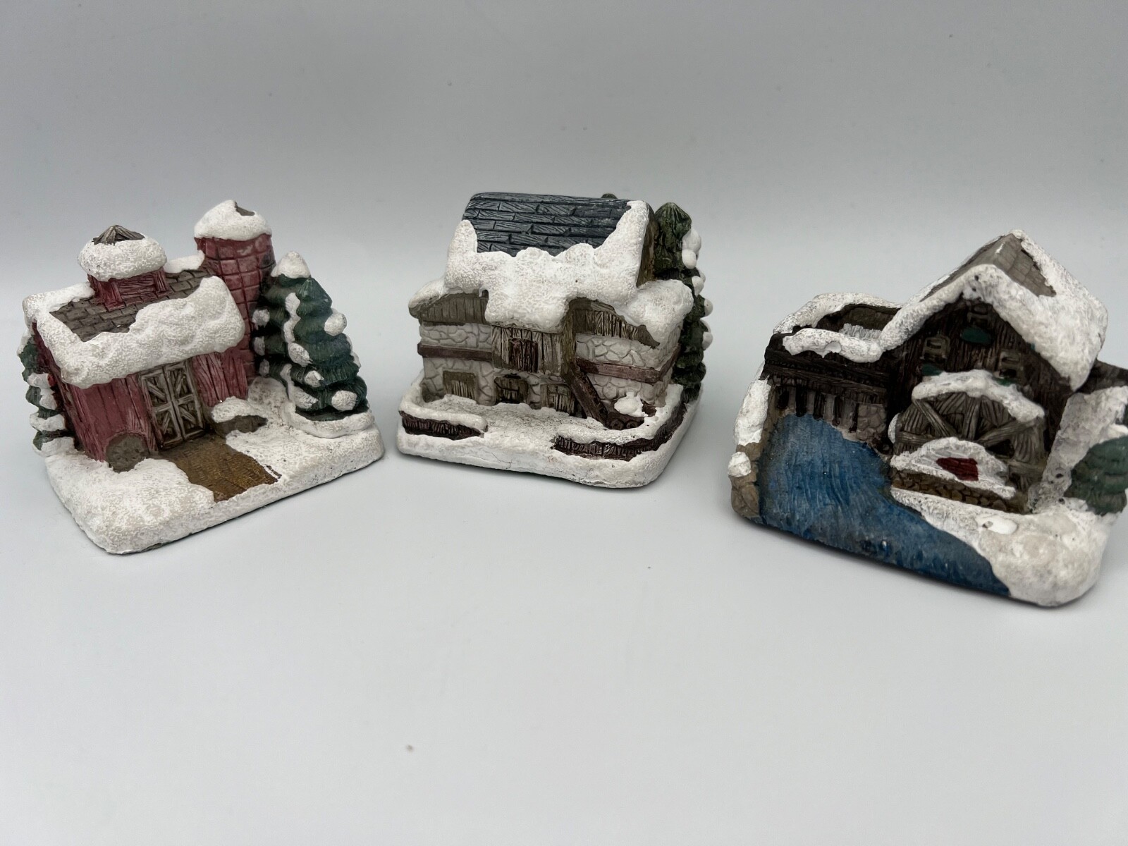 Vintage Christmas RSVP 1989 Village Buildings Barn, Silo, Mill Lot of 3