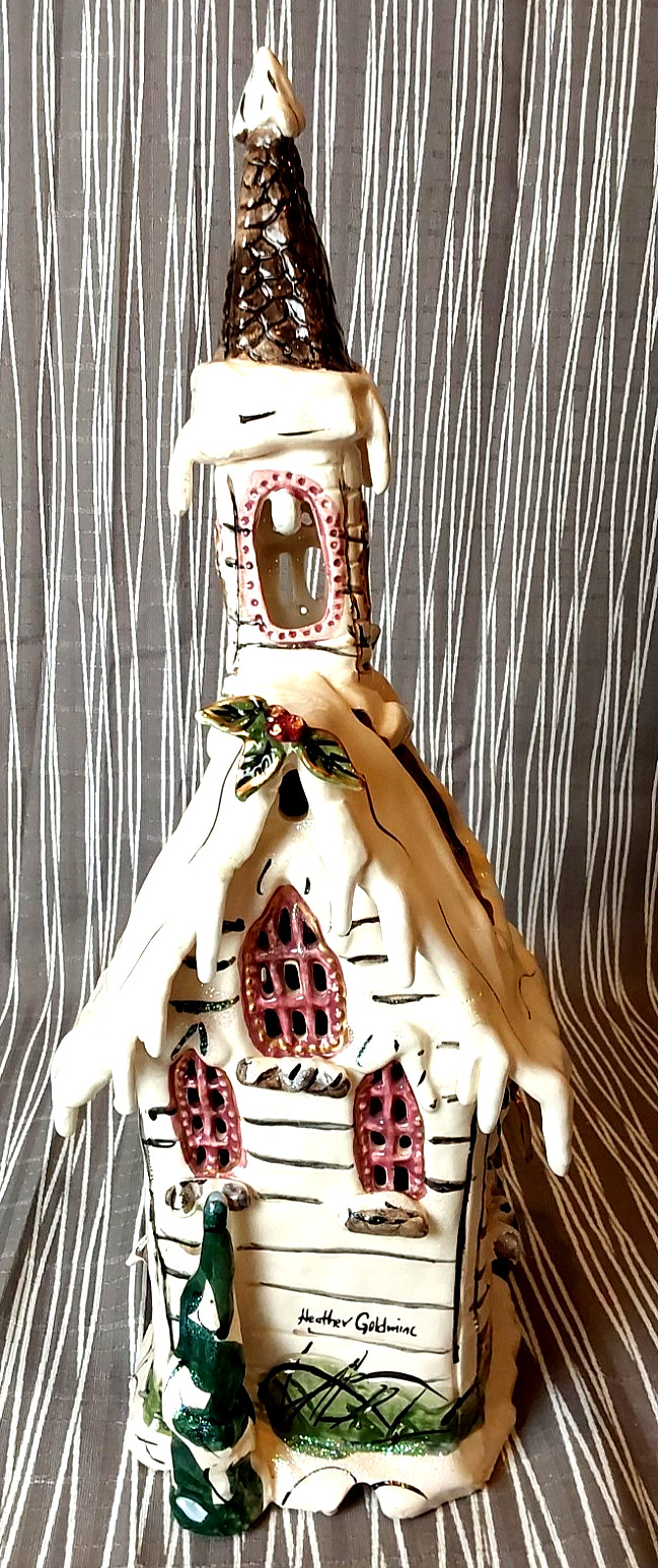 2002 Blue Sky Heather Goldmine Come All Ye Faithful Church Tea light Base 13.5″