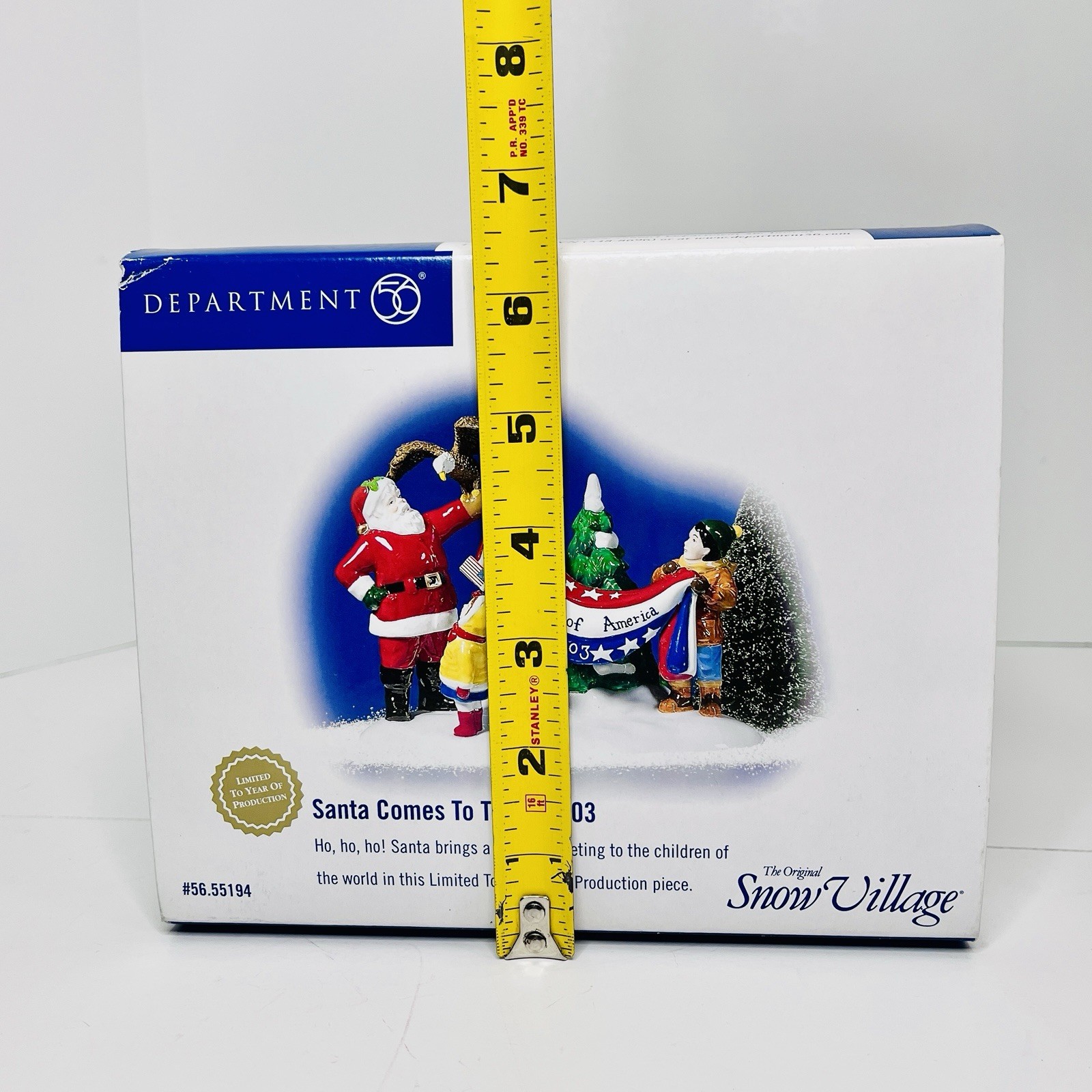 Christmas Dept. 56 Snow Village Accessory Santa Comes To Town 2003 Patriotic Box