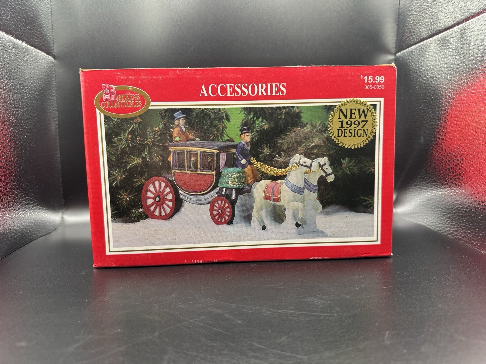 Dickens Collectables Porcelain Carriage Horse Drawn 1997 #385-0856 NIB