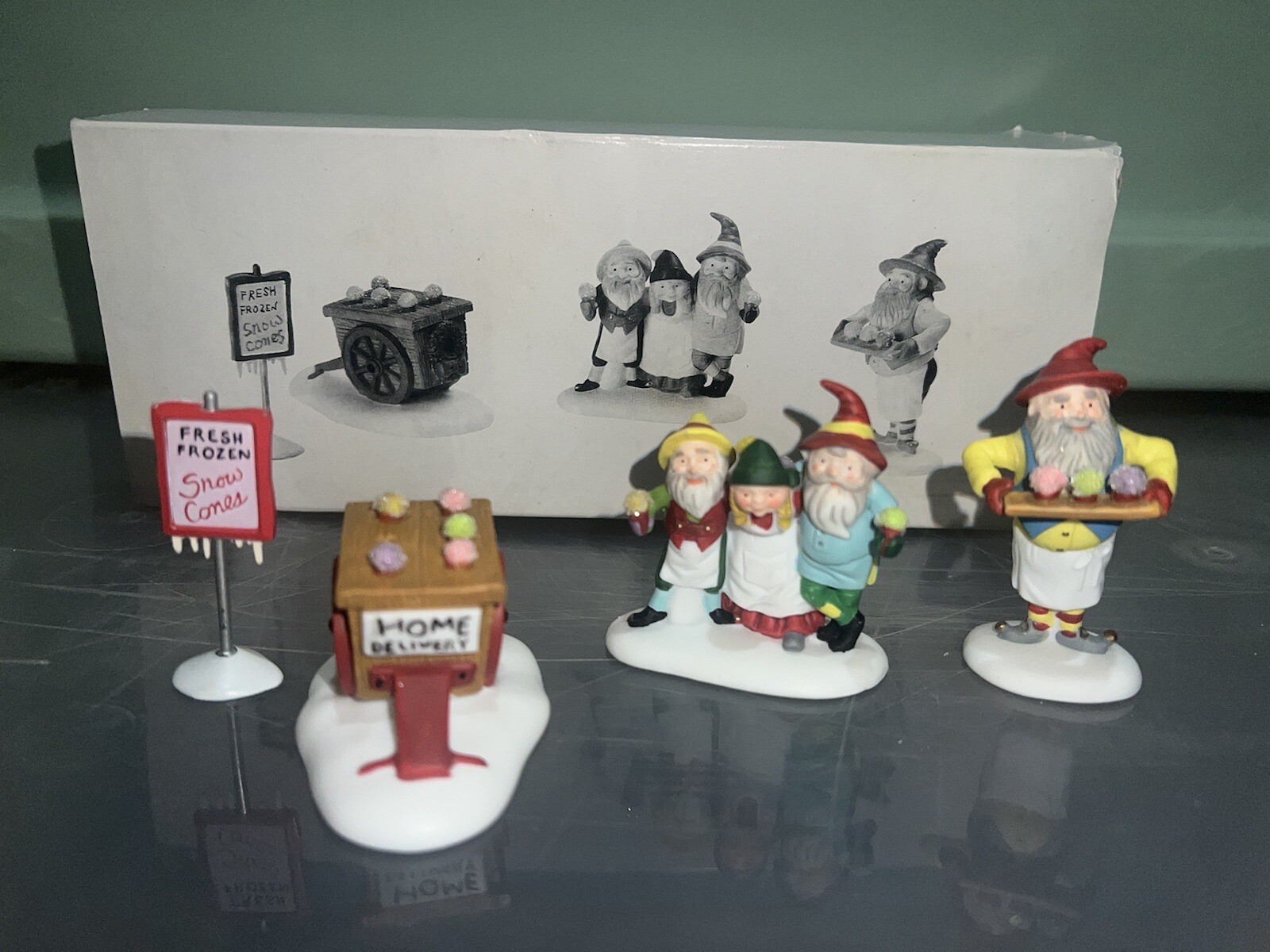 Dept 56 North Pole Village Accessory – Snow Cone Elves #56375 – NEW