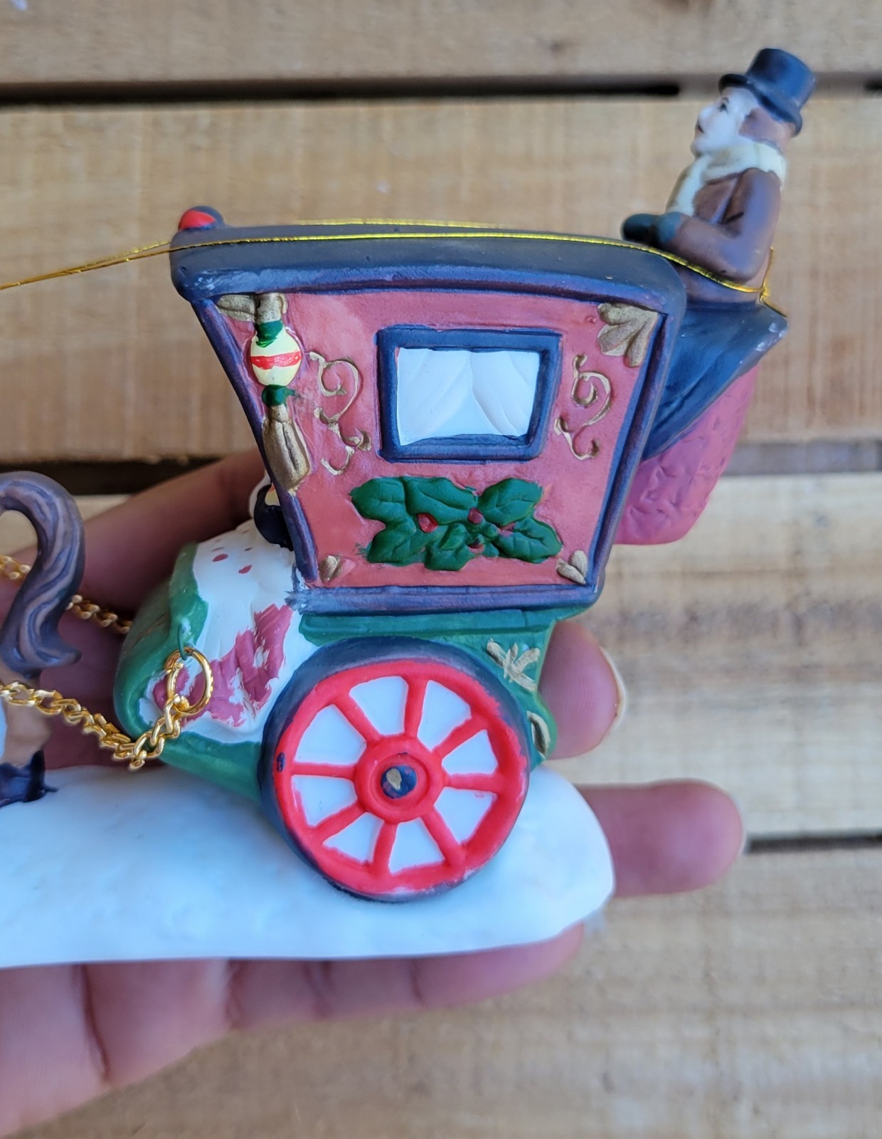VINTAGE 1995 DICKENS COLLECTABLES ACCESSORIES ~CHRISTMAS HORSE-DRAWN CARRIAGE