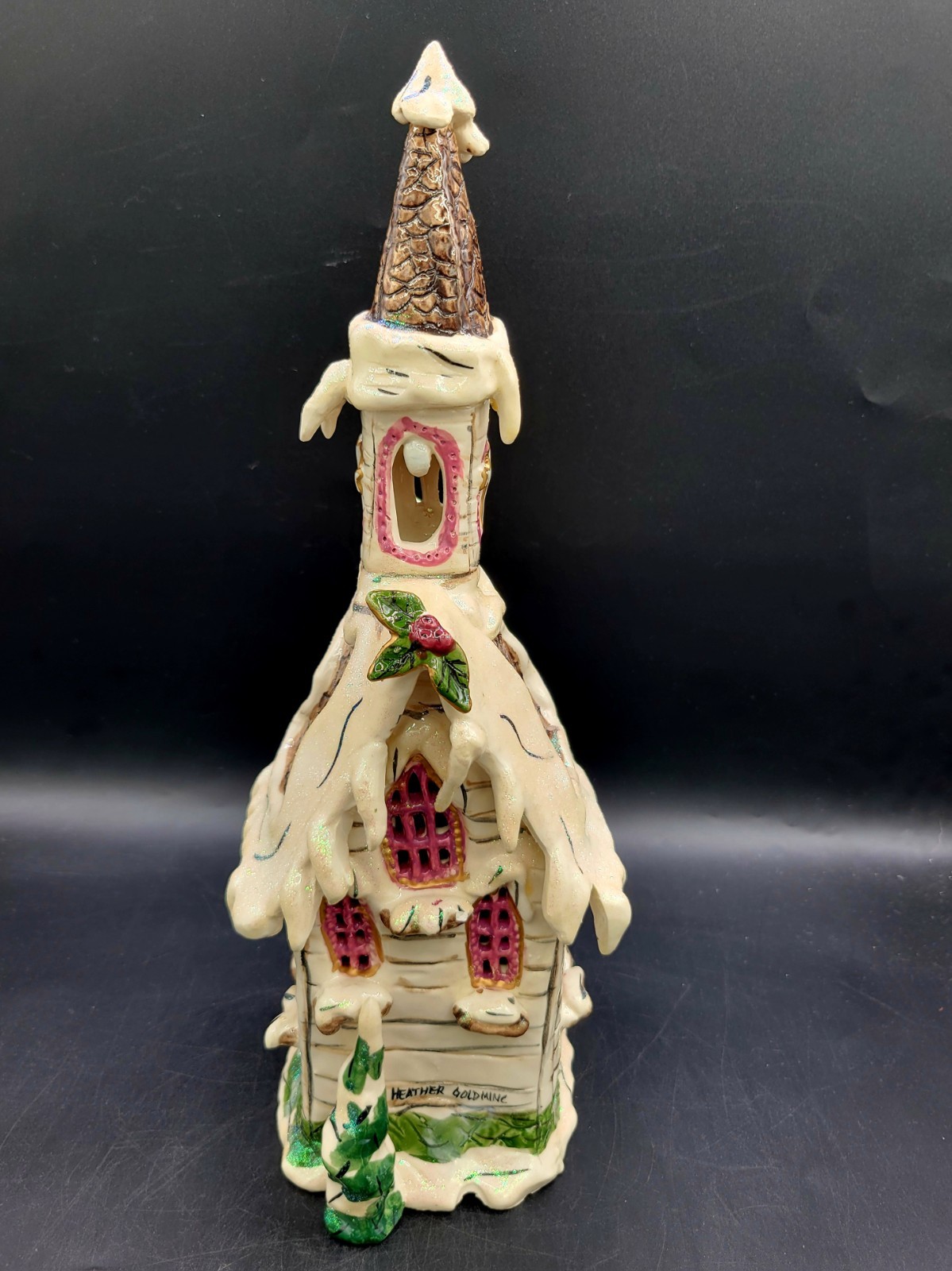 Blue Sky Clayworks Heather Goldminc Christmas Nativity Village Church VTG 2000