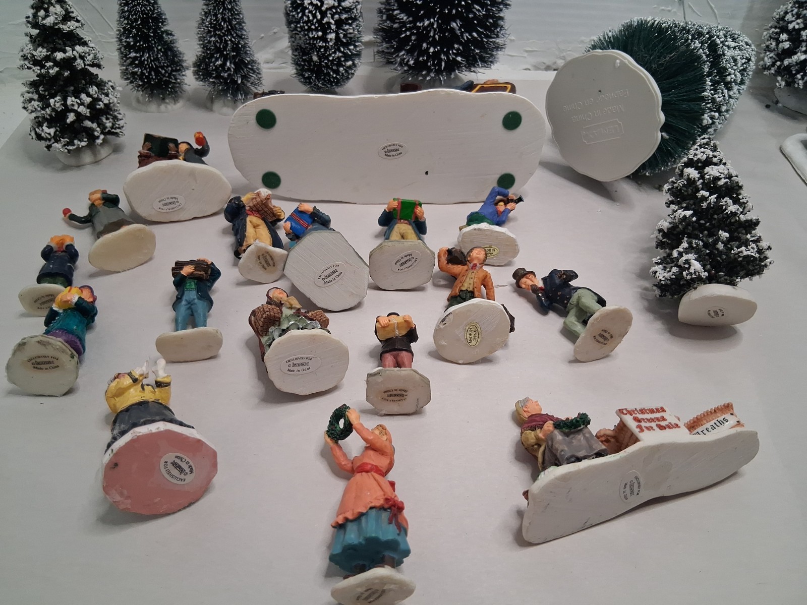 Lot Of 45 LEMAX,DEPT 56,ENCHANTED Christmas Figurines/Trees SEE DESCRIPTION