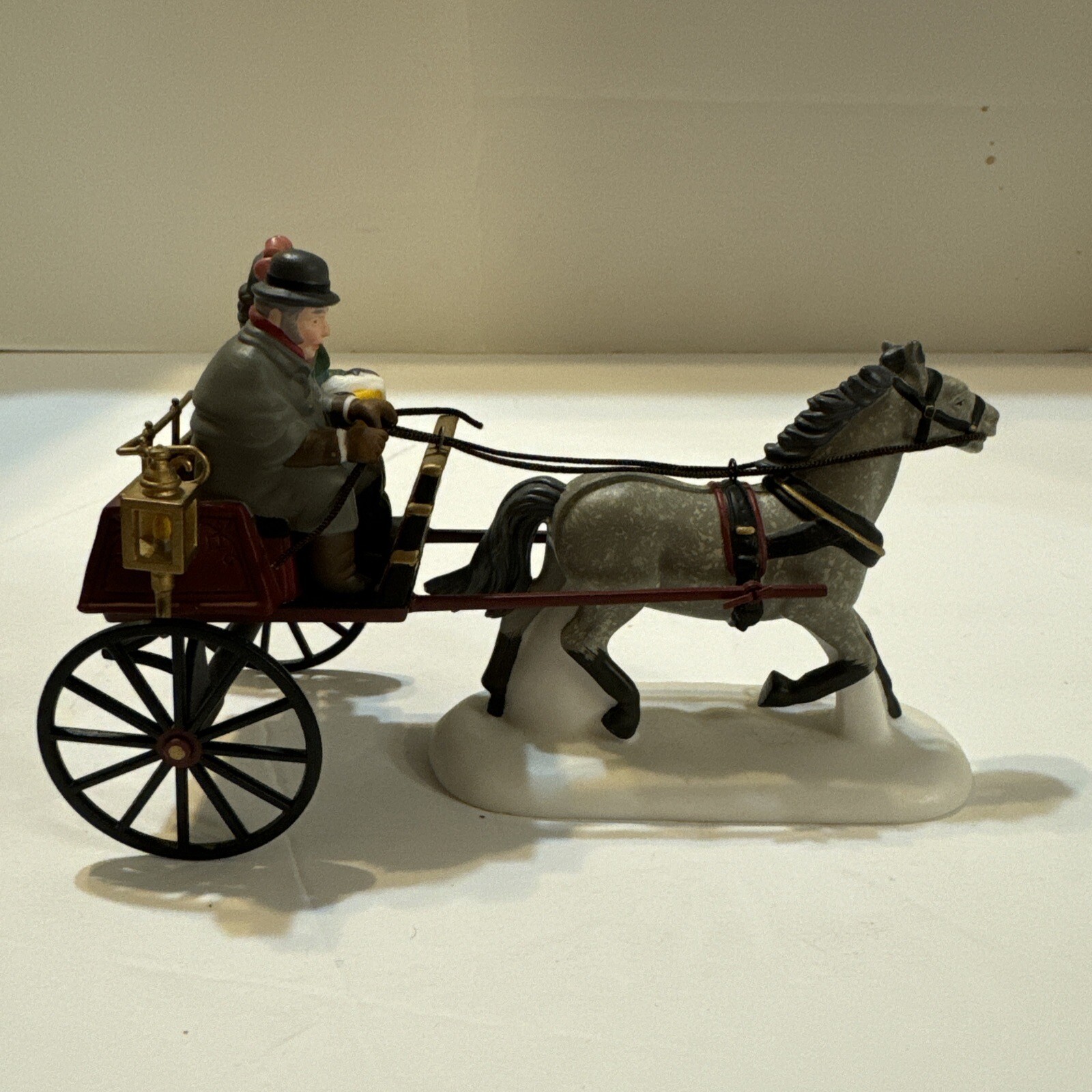 Dept 56 Heritage Village RED CHRISTMAS SULKY 58401 HORSE & WAGON Accessory READ