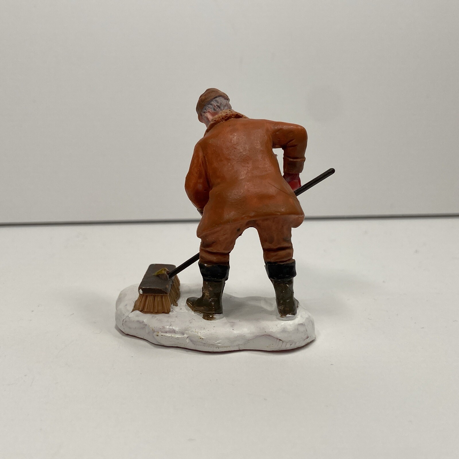 Lemax Christmas Village Man Figurine Brushing Sweeping Sidewalk Snow