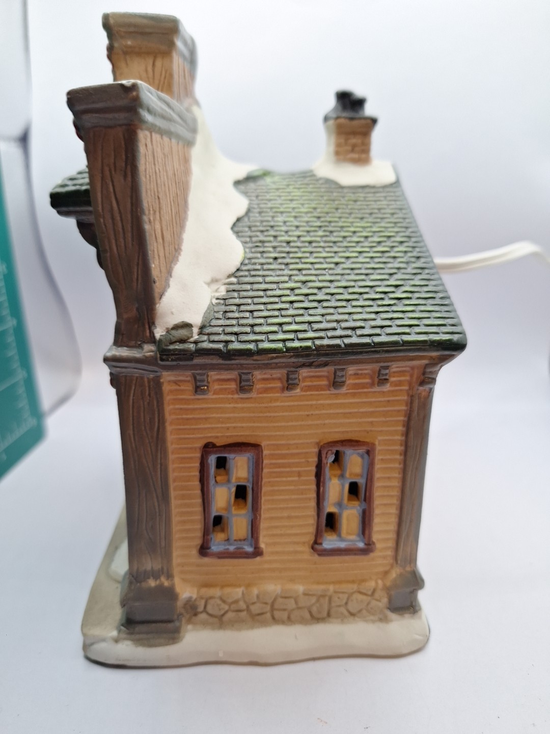 Lighted Ceramic Grocery Store With Diorama Display, Harborside Village? Dept 56?