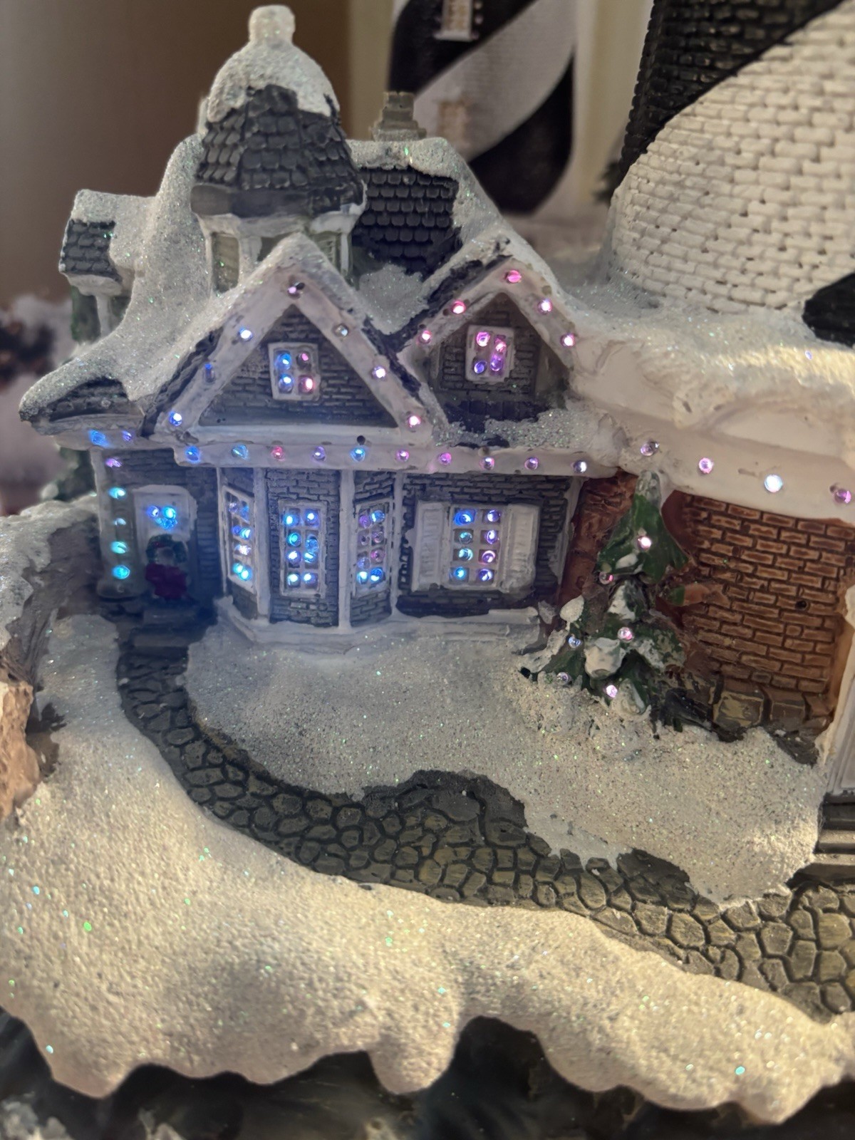 Holiday Lighthouse Christmas Fiber Optics Lights WORKS! Includes Adapter