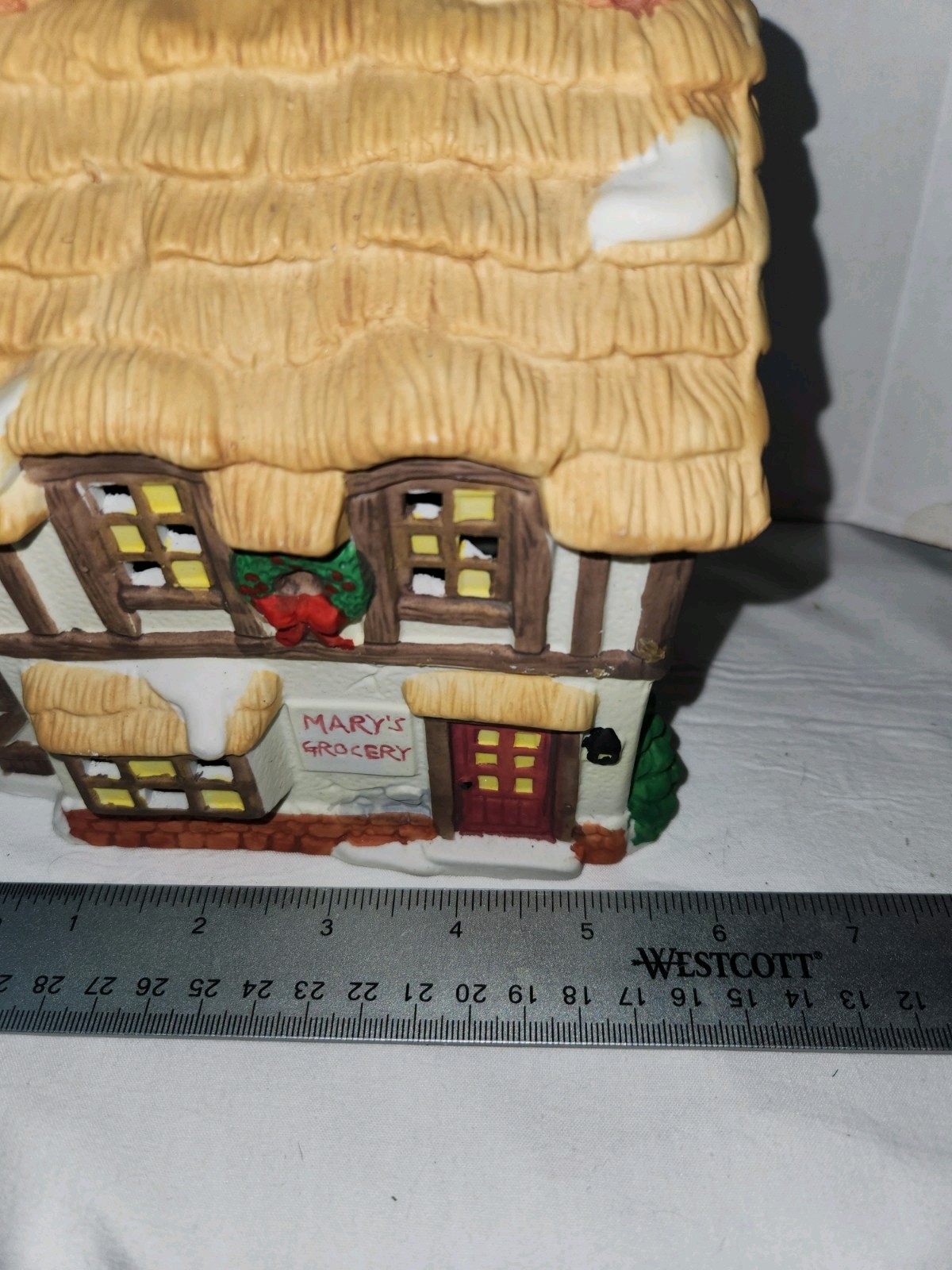 Christmas Village Marys Grocery Hand Painted No Lights See Description and Pics