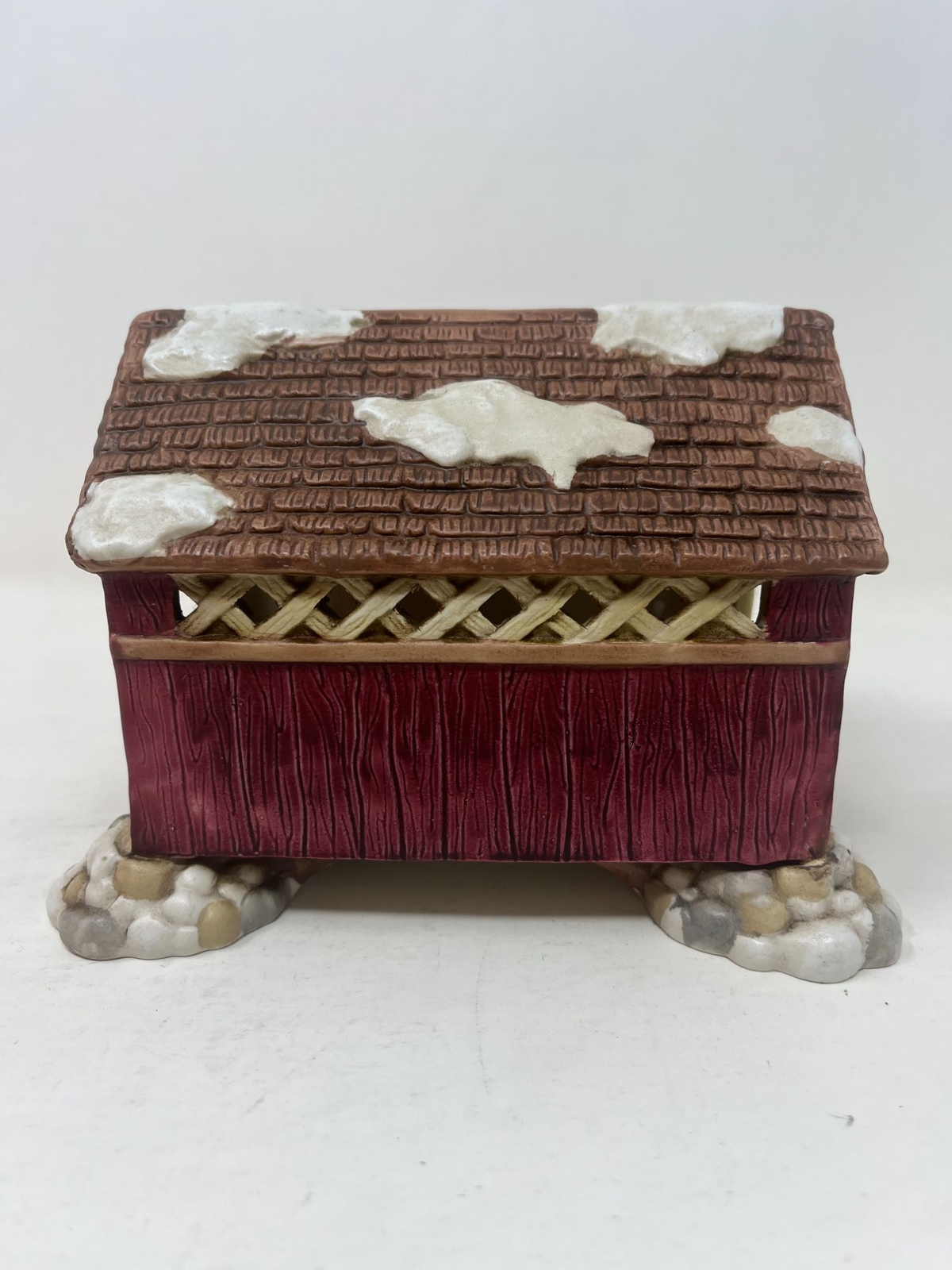 Share the Joy Hand painted Porcelain Covered Bridge Village Accessory