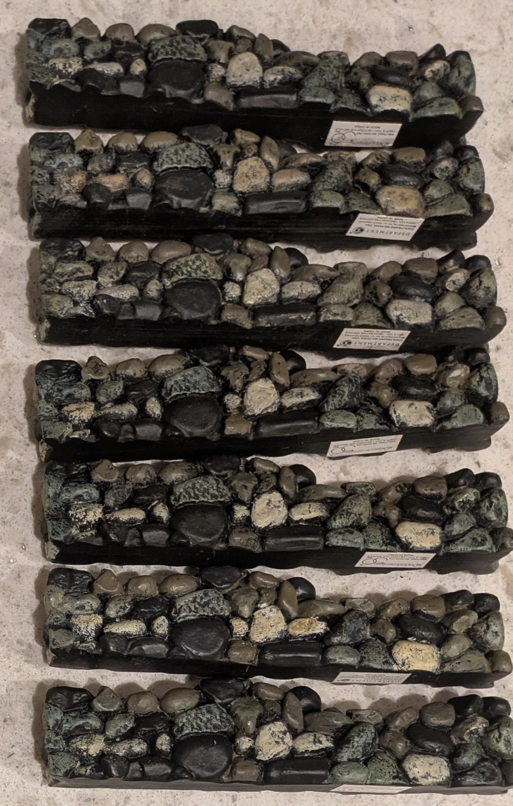 Department 56 Field Stone Walls Set of 7 NO BOX #52717 Autumn Vine Fall Leaves
