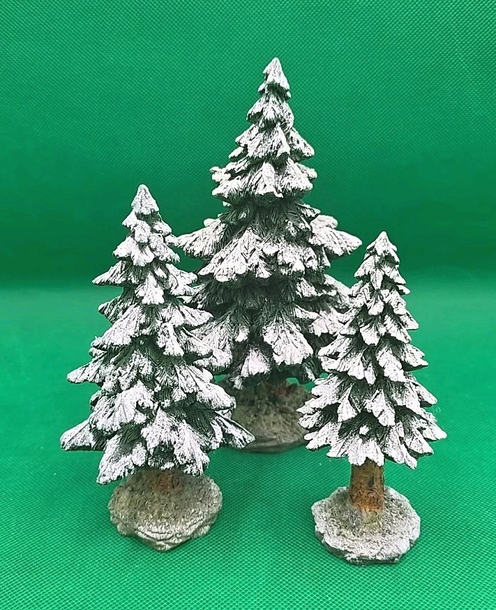 Dept.56 “Snowy Scotch Pines” Set of 3 #52615 Christmas Village With Box