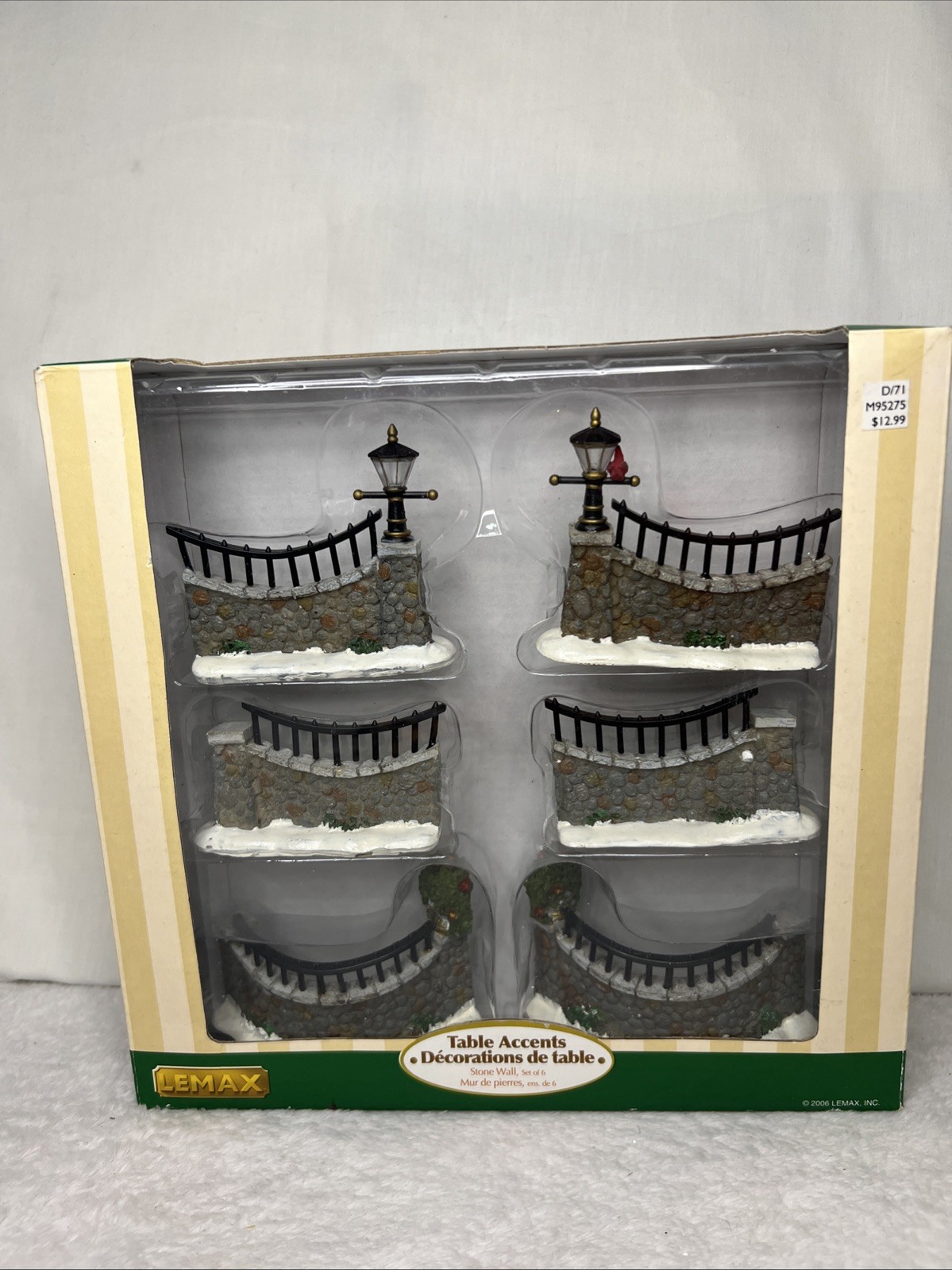 Vtg New LEMAX CHRISTMAS VILLAGE Stone Wall Set #63576 Carole Town 2006