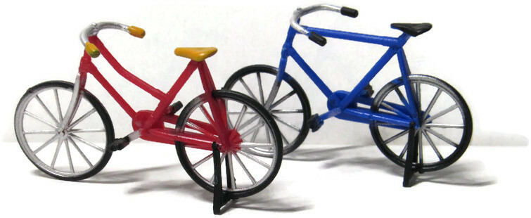 Lemax Two Bicycles Red Blue Scene Accessories Retired Christmas Village