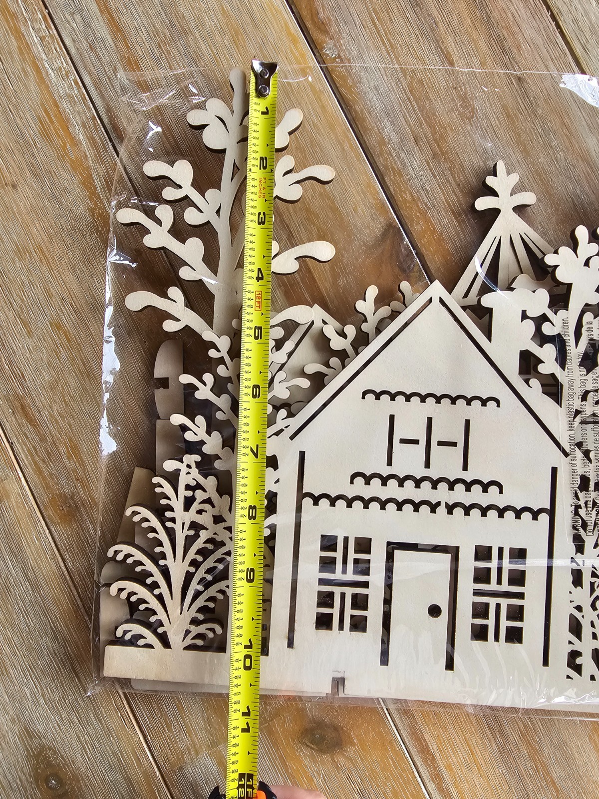 Crate & Barrel Wood Village 2 & 3 Piece Stand Up Christmas Laser Cut House 2015