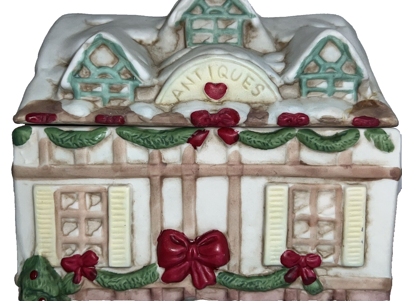 Tea Pot Christmas Village Antique Store with Carolers Décor 4.5″ H Vintage