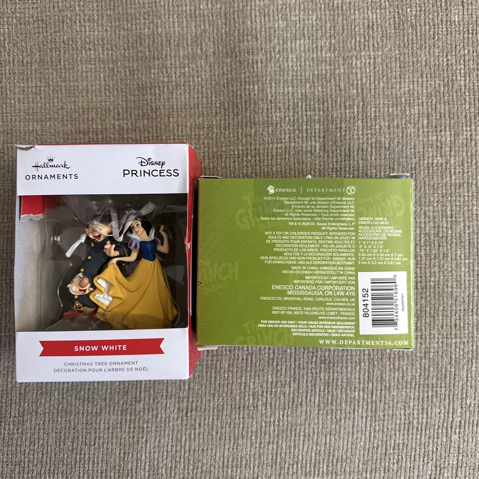 Dept 56 GRINCH MAX AND CINDY-LOU WHO Grinch Village NEW& Princess Christmas toy