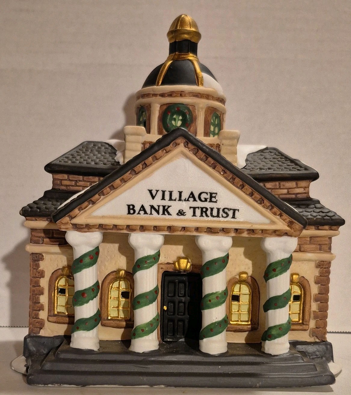 Heartland Valley Village Bank & Trust Christmas O’Well Porcelain Original Box