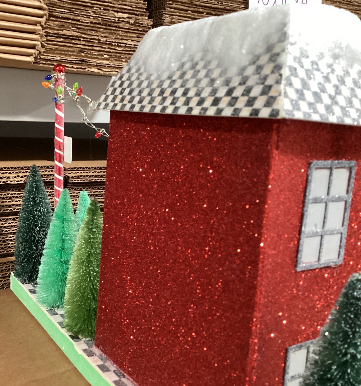Mackenzie Childs Garden Market Illuminated SIGN BROKEN OFF Paper House GLITTERY