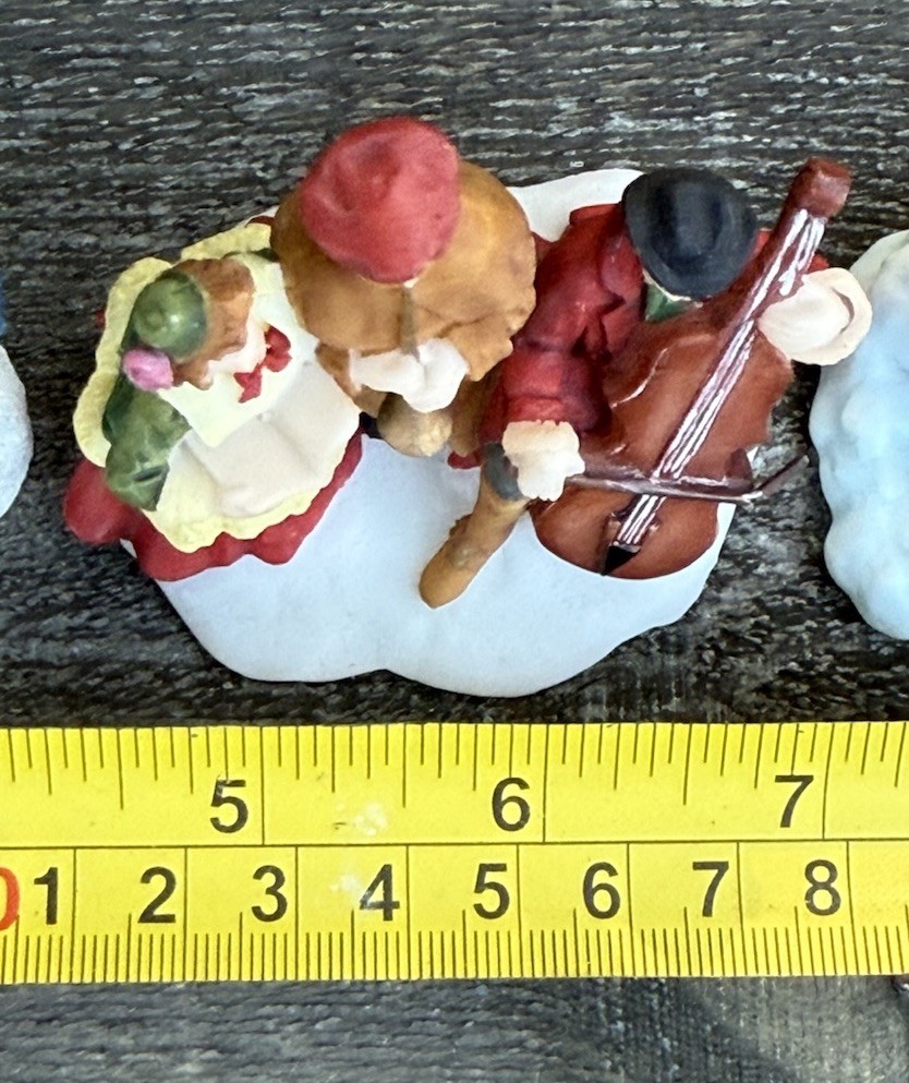 Lot Of 6 Christmas Village Figurines Decorative Miniatures Christmas Holiday