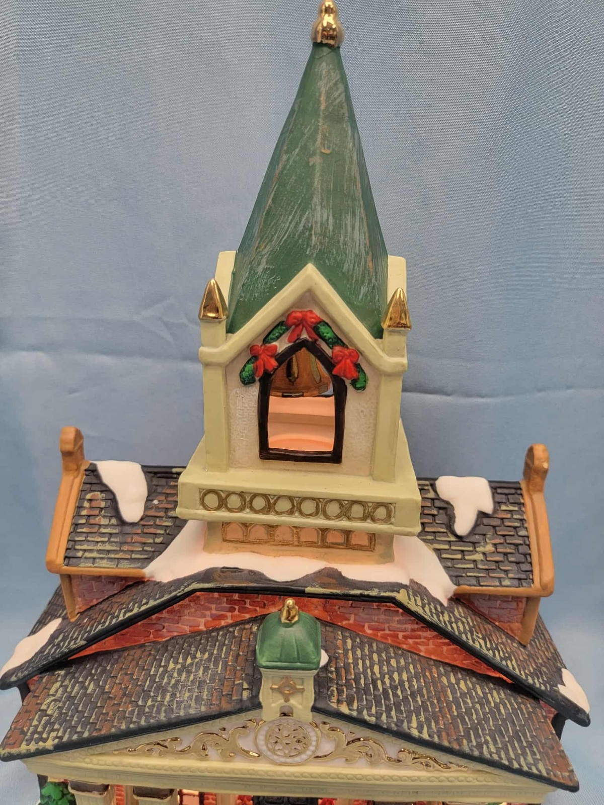 Galleria Christmas Village Lighted Church w/ Carolers & Tree Holiday Set (No…