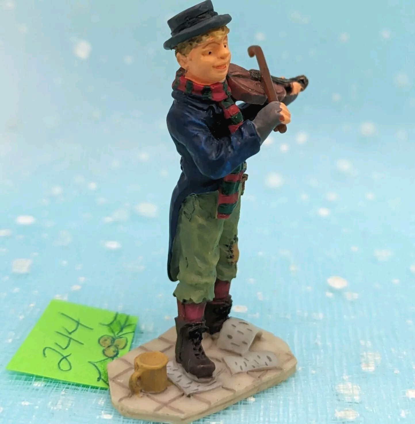 Lemax Victorian Pauper Boy Fiddle Violin SMALLER SCALE Village LOOSE INV244