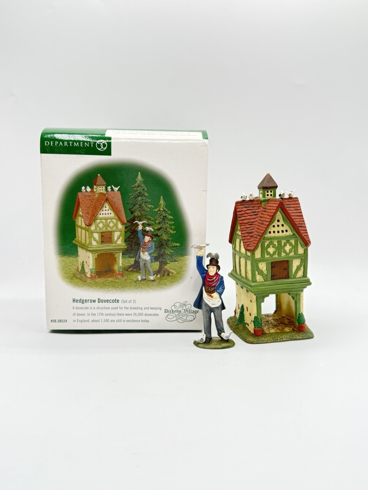 Dept 56 HEDGEROW DOVECOTE (Set of 2) – Dickens Village #58524 Retired E2C