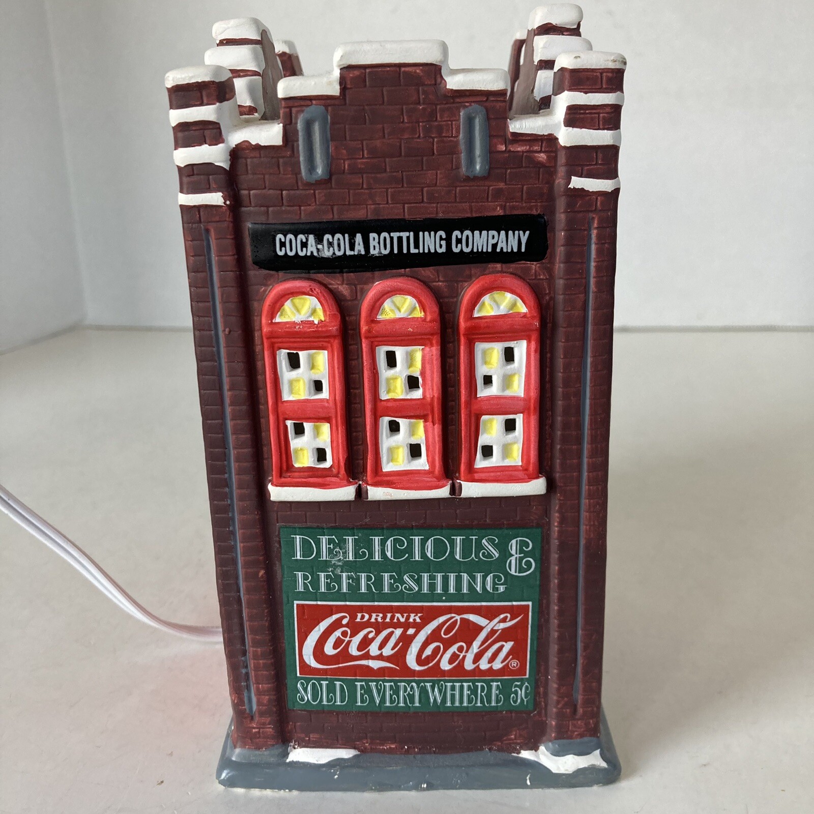 Coca-Cola 1995 Town Square Collection Christmas Village Lighted Bottling Company