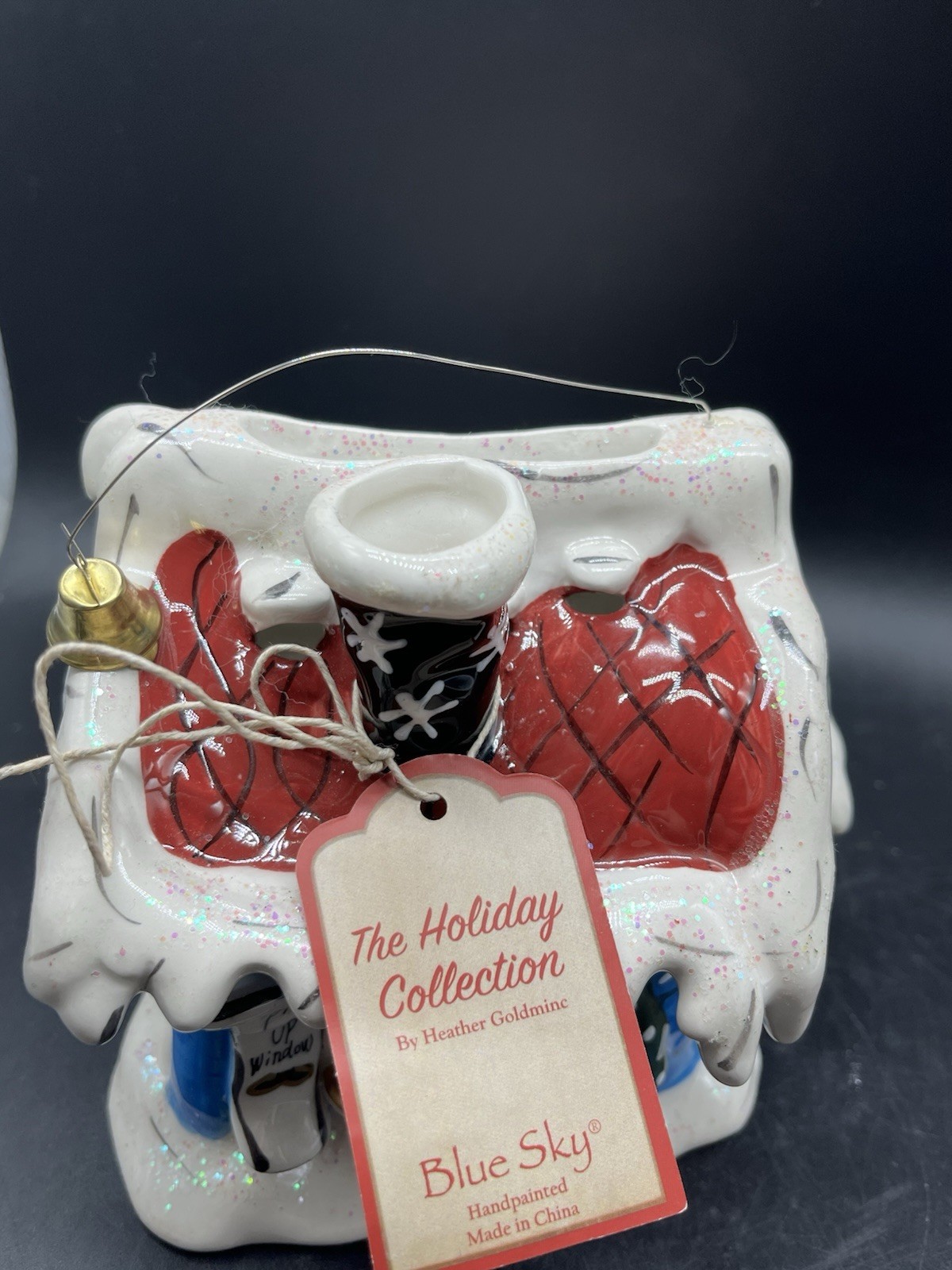 Blue Sky Clayworks Jingle Bell Toy Repair Shop Candle House. Christmas Decor