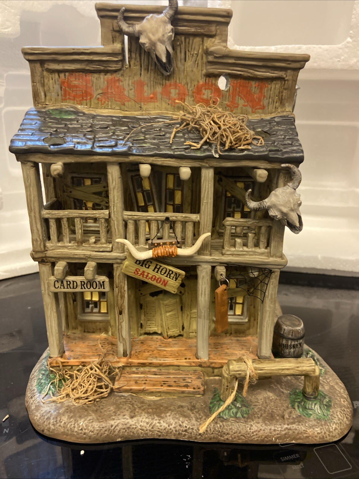 Dept 56 Big Horn Saloon Halloween Village Ghost Town Lighted House