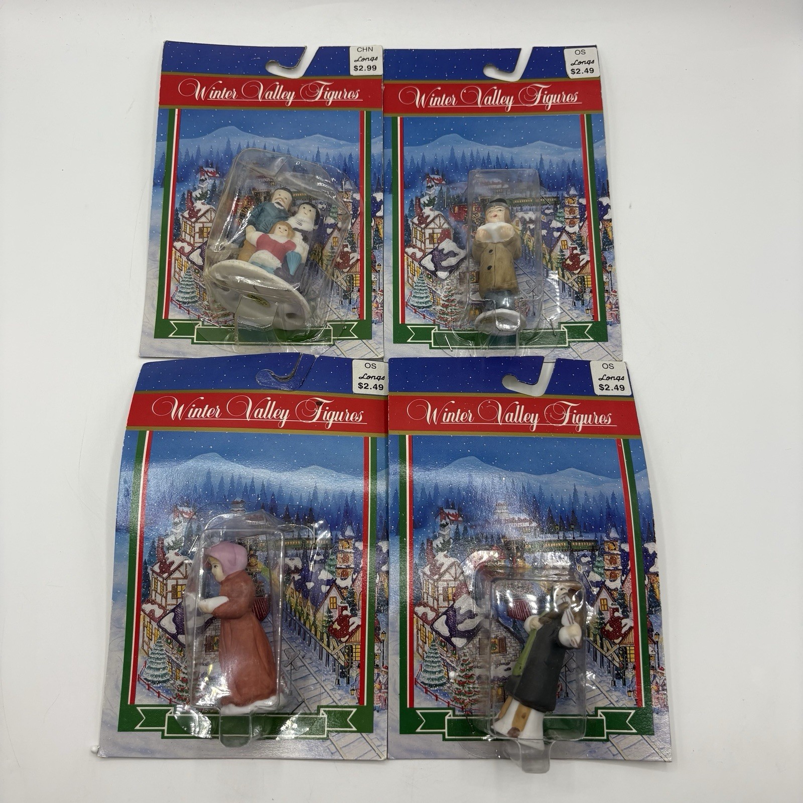 Vintage Winter Valley Figures Christmas Carollers Villagers Lot Of 4