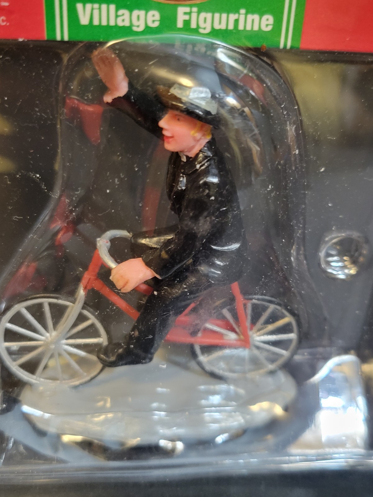 Lemax Christmas Village Town Vicar 62333 Priest Riding Bike Bicycle RARE HTF