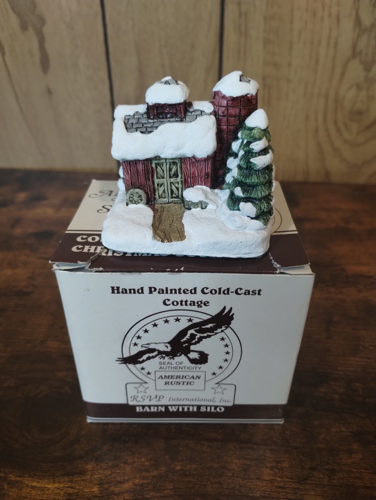 Vintage 1989 Country Christmas Cottages Set of 4 RSVP American Rustic w/ Boxes