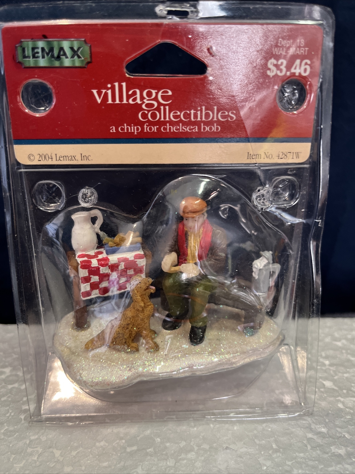 Lemax Christmas Village Figure Figurine A Chip For Chelsea Bob 42871 Dog 009
