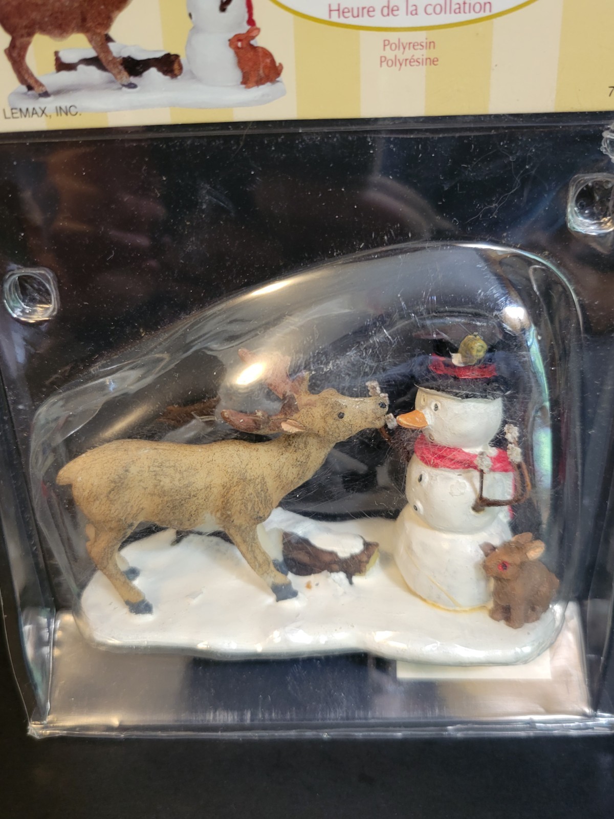 Lemax Christmas Village Town Village Snack Time 72405 Deer Eating Snowman Carrot