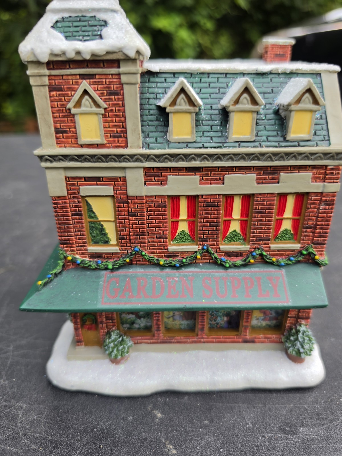 Hawthorne Firefighter’s Village Lighted Garden Supply Christmas Tree Building