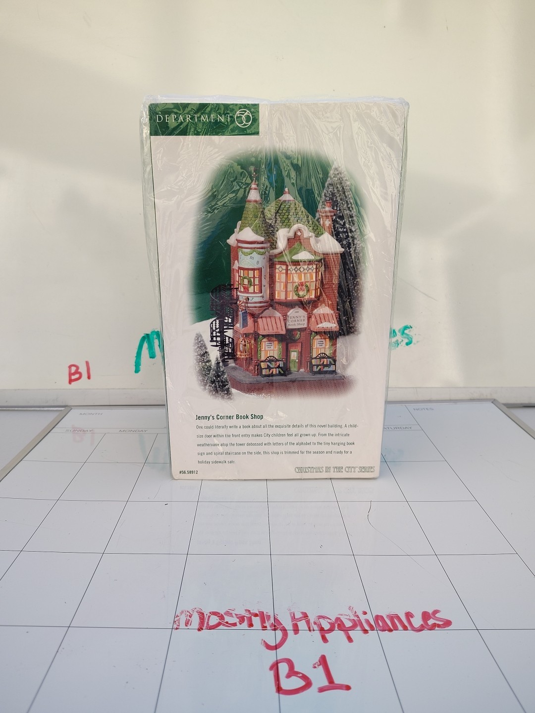 Department 56 Jenny’s Corner Book Shop #56.58912 NEW Original Box & Light Cord