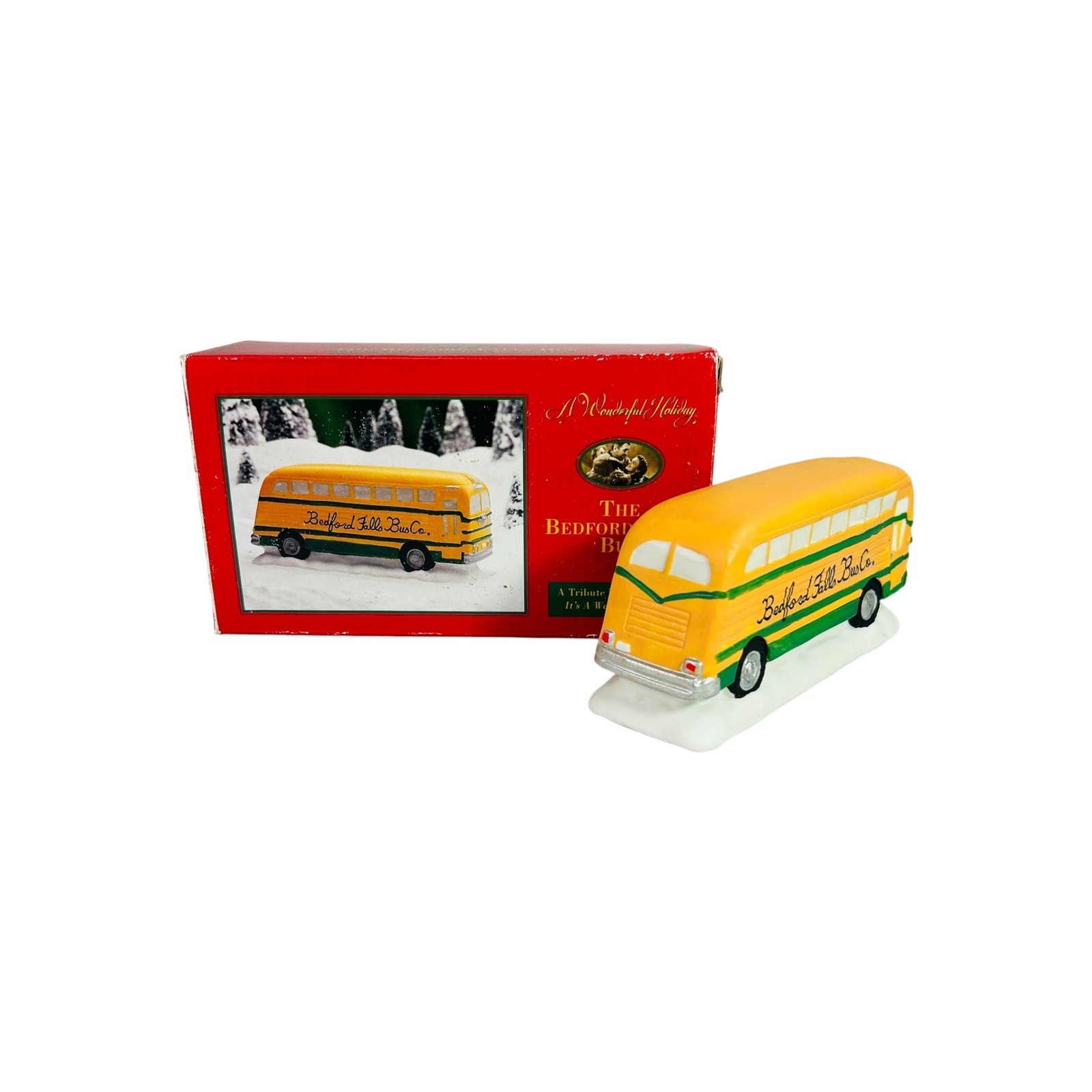 A Wonderful Holiday Bedford Falls School Bus It’s A Wonderful Life w/ Box 1994