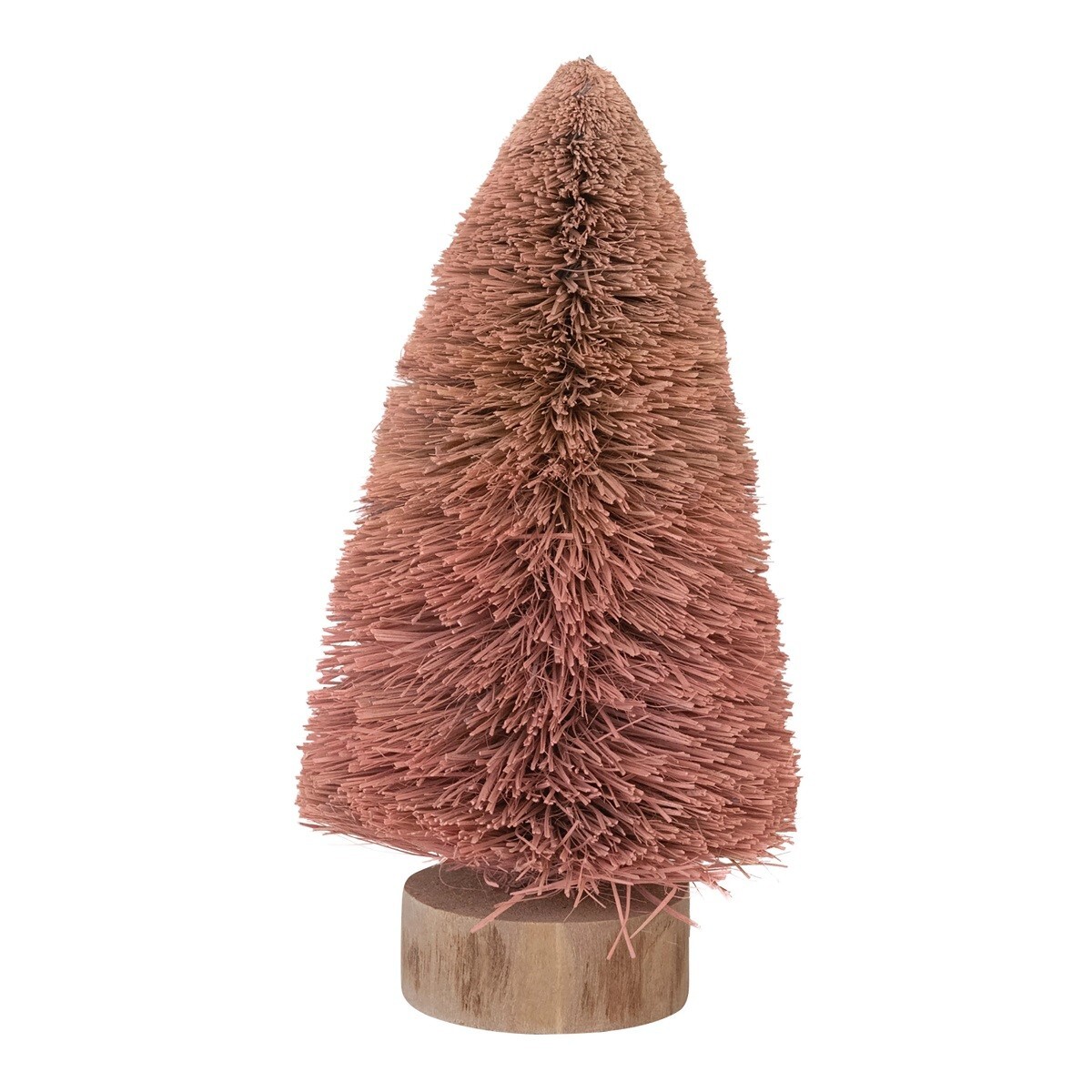 6″ Ombre Pink Bottlebrush Tree Wood Base Retro Vntg Christmas Village Decor
