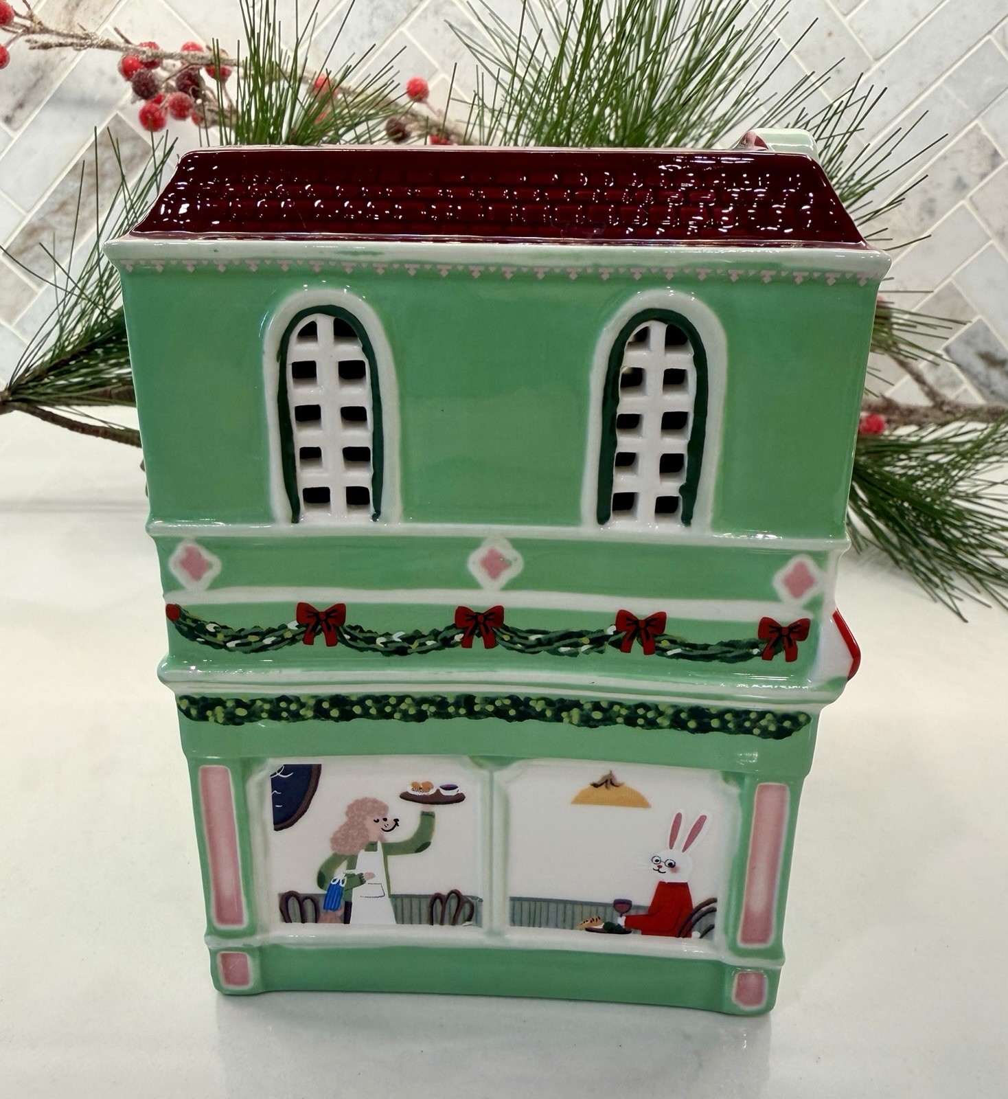 Anthropologie~Ceramic Holiday House~PARIS BAKERY~NIB~SOLD OUT~🥐🎄