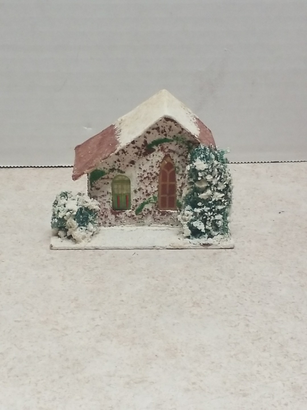Vintage Christmas Church Stain Glass Looking Windows Mica Glitter ~ Japan