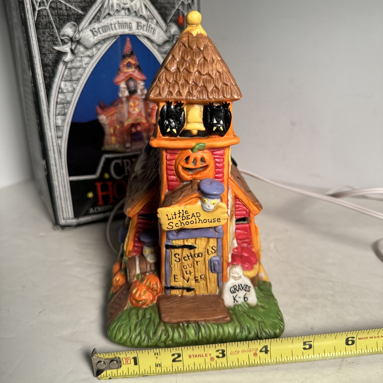 Creepy Hollow Little Dead Schoolhouse EERIE ESTATES Porcelain Lighted Halloween
