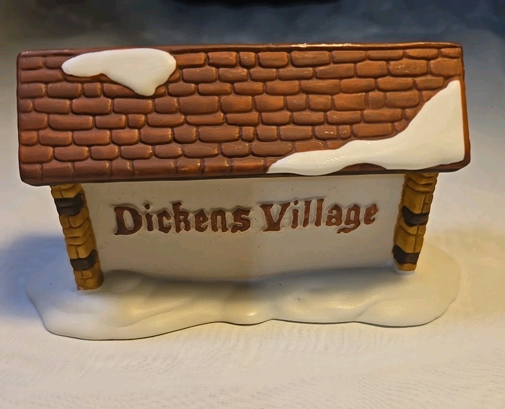 Vintage Dept 56 Dickens Village Sign Porcelain Accessory No Box