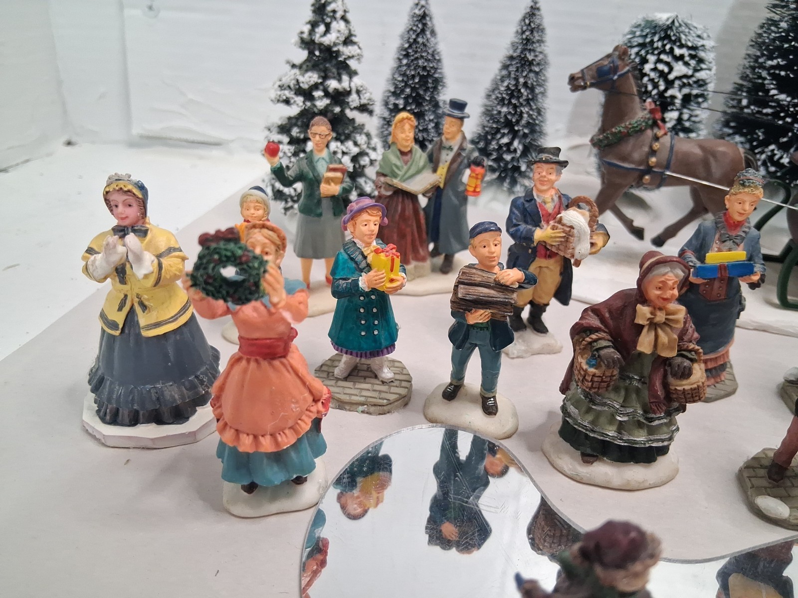 Lot Of 45 LEMAX,DEPT 56,ENCHANTED Christmas Figurines/Trees SEE DESCRIPTION