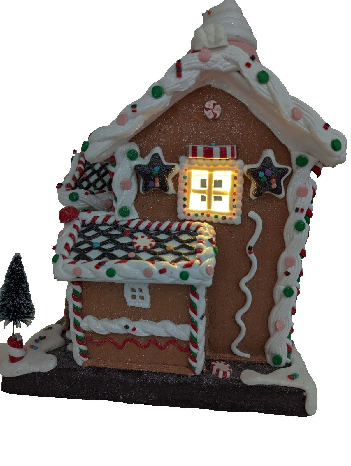 Kurt Adler 14″ Battery-Operated Light-Up Gingerbread House Table Piece