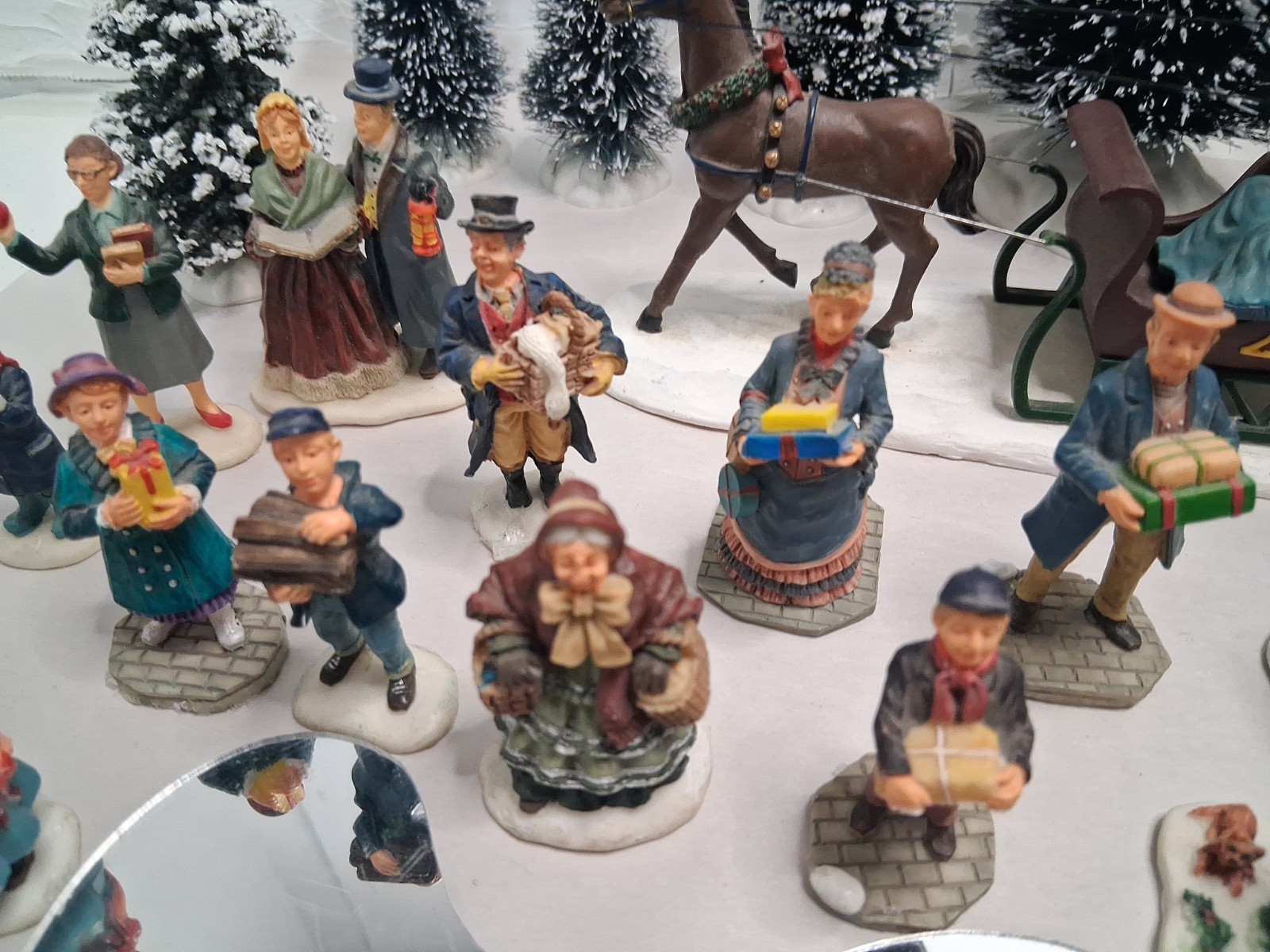 Lot Of 45 LEMAX,DEPT 56,ENCHANTED Christmas Figurines/Trees SEE DESCRIPTION