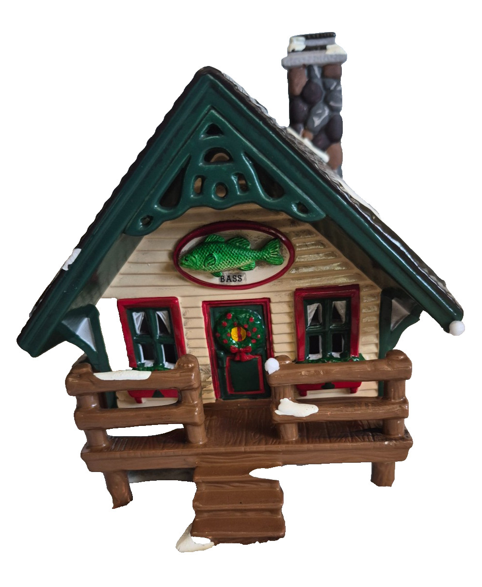 Vtg Dept 56 Snow Village Fisherman’s Nook Trout Cabin #2 Christmas Village House