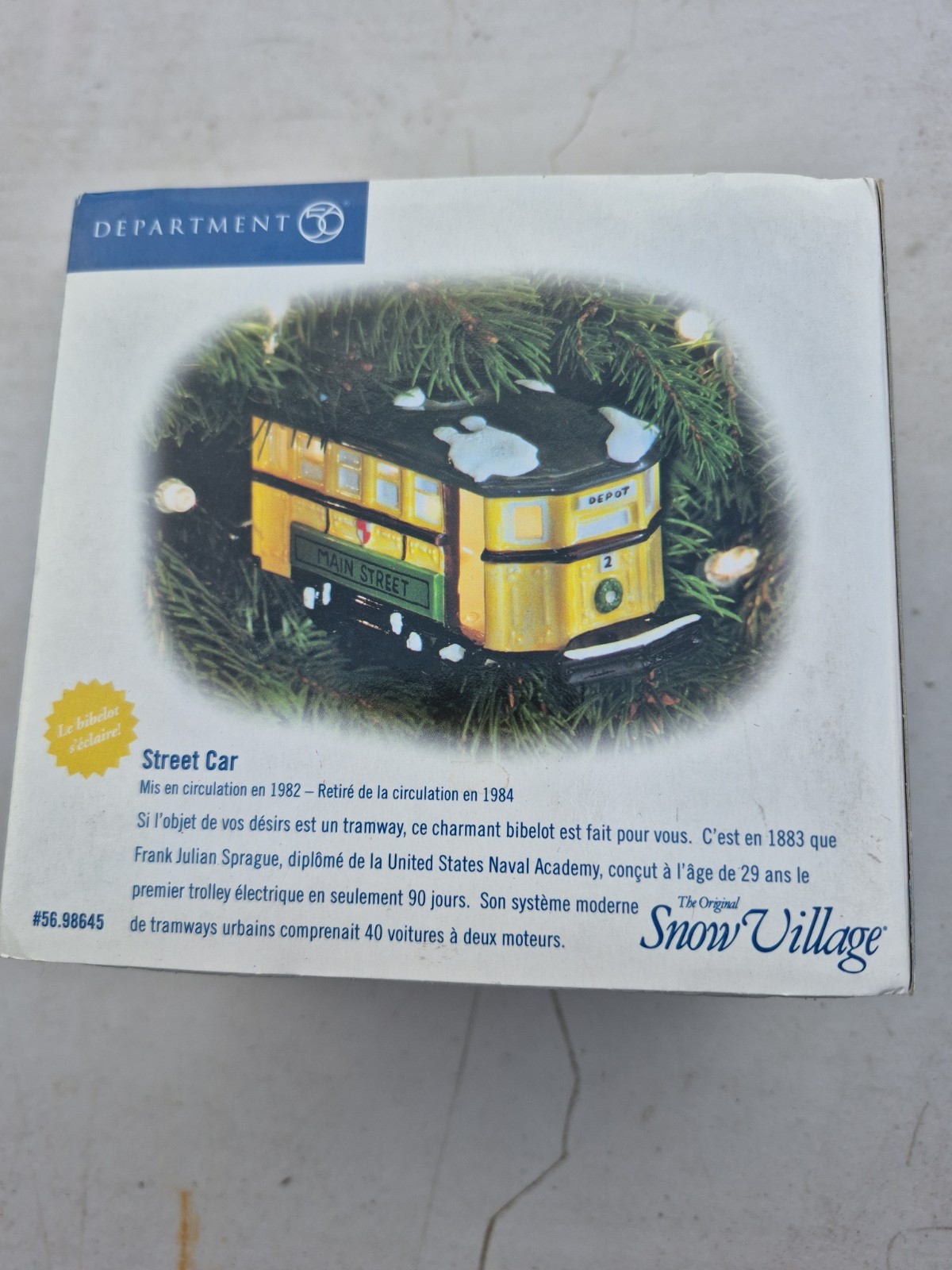 Dept 56 Original Snow Village “Street Car” Trolley Retired 1984 #56.98645